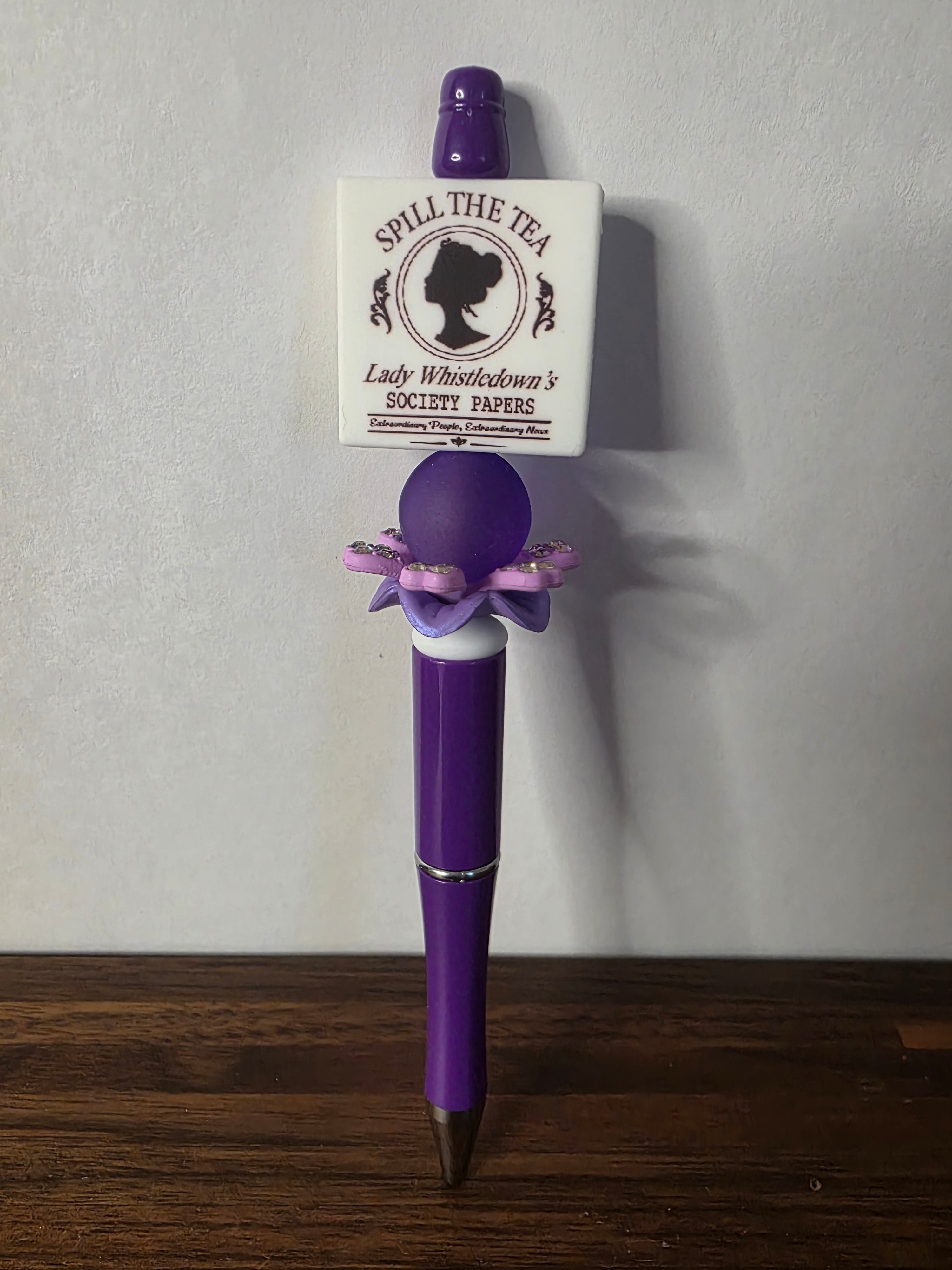 Spill the Tea Society Beaded Pen