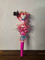 Pink Cat Beaded Pen