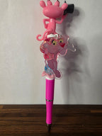 Pink Cat Beaded Pen