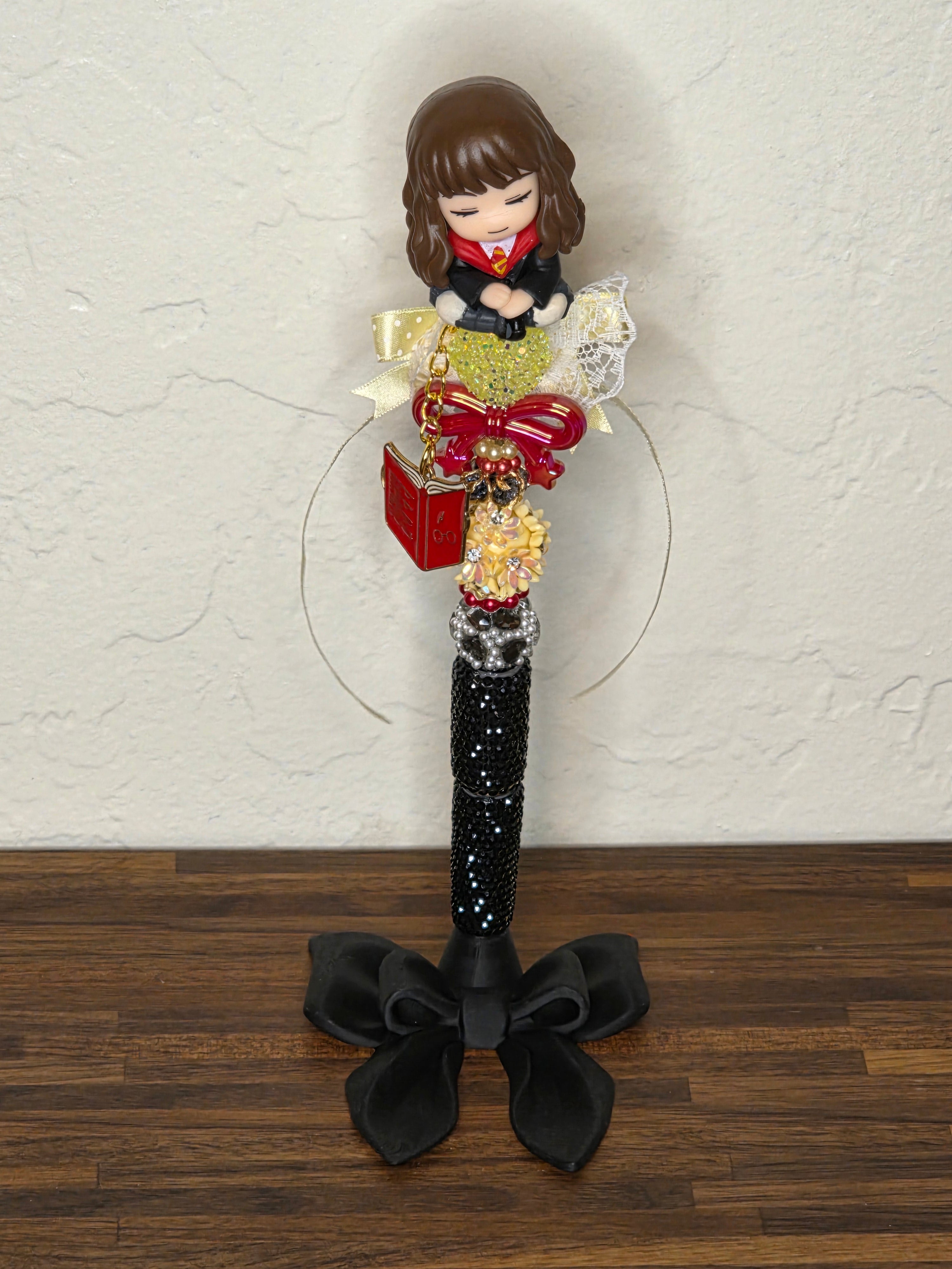 Sleeping Witch Beaded Pen with Book Charm