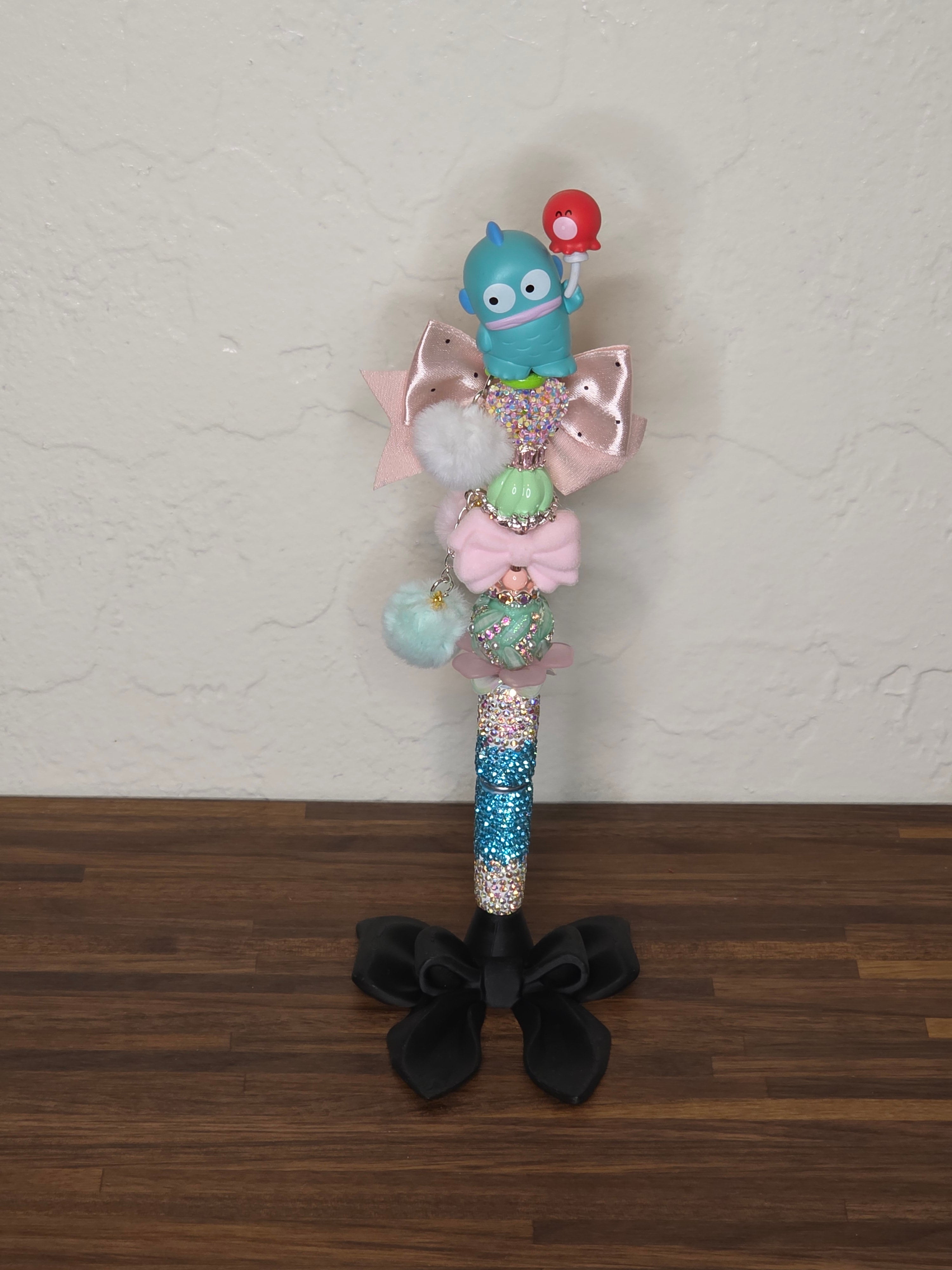 Blue Fishman Character Beaded Pen