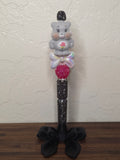 Grey Teddy Bear Beaded Pen