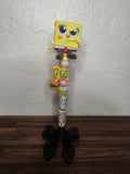 Yellow Square Guy Beaded Pen
