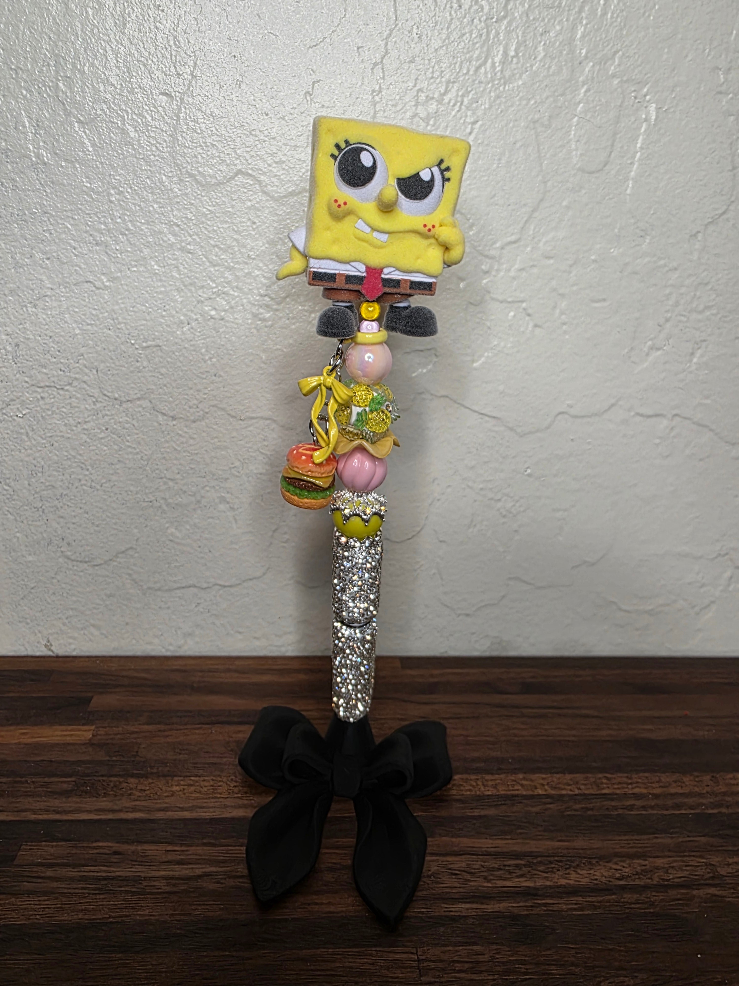 Yellow Square Guy Beaded Pen